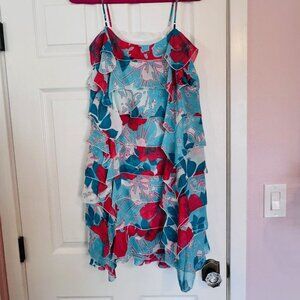 Red, White and Blue Tiered Midi Sun Dress